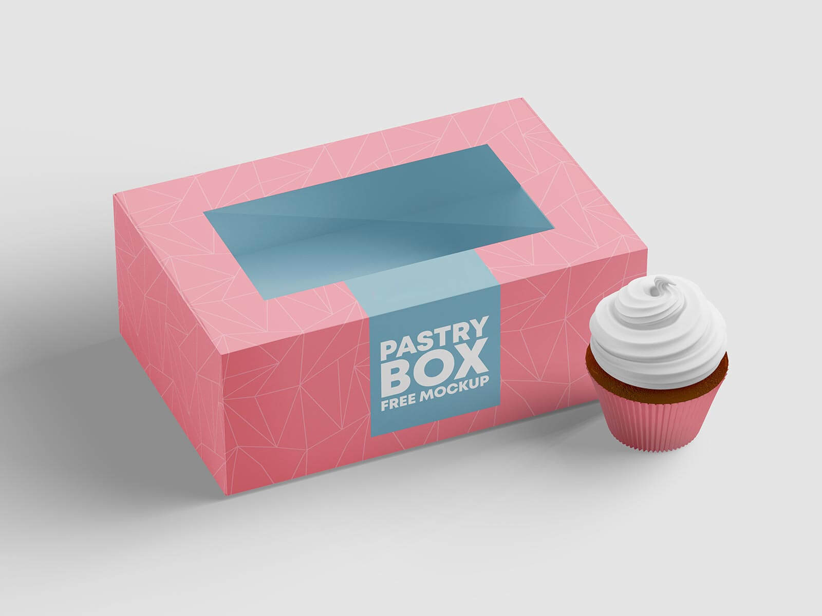 Cup Cakes Pastry Packaging Box Mockup Set