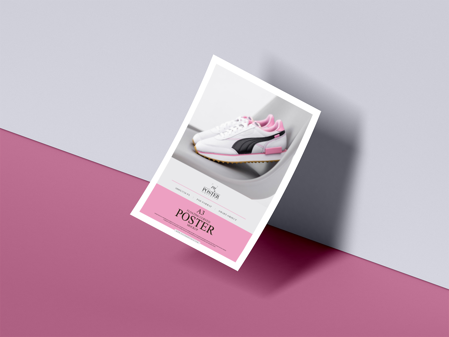 Papier courbe Poster Floating Mockup