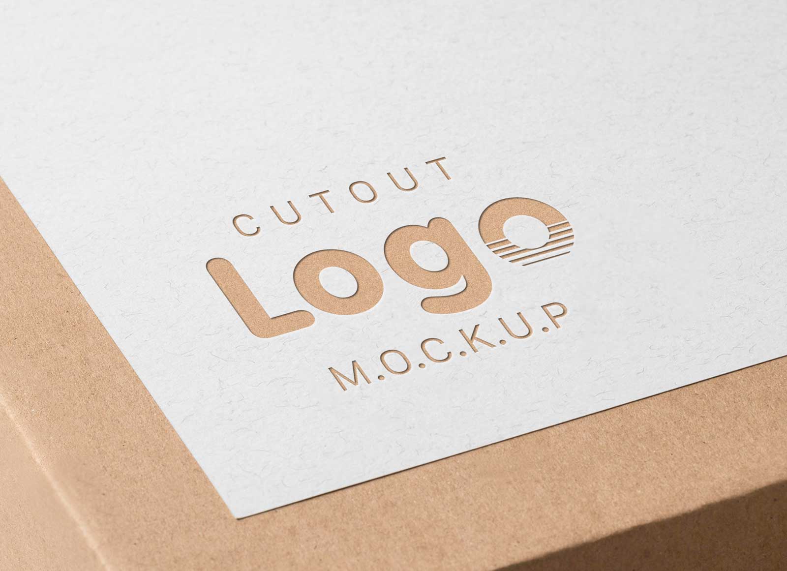 Maqueta de logotipo de papel recorte láser