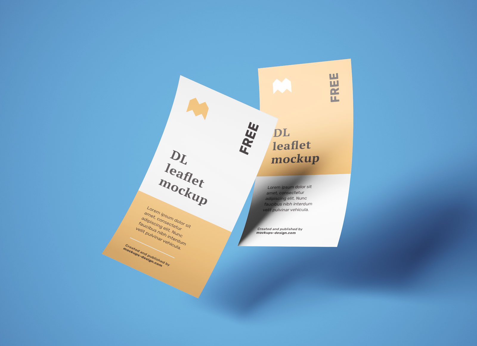 DL One -Page -Flugblätter / Flyer -Mockup -Set