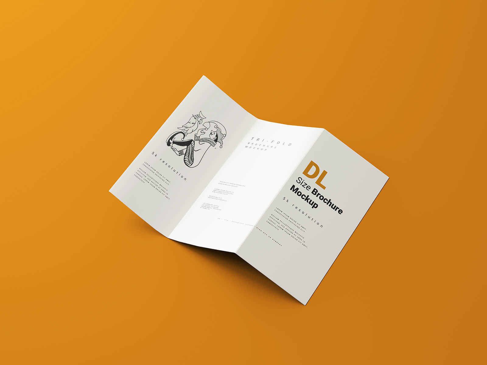 DL Three Fold Brochure Mockup Set