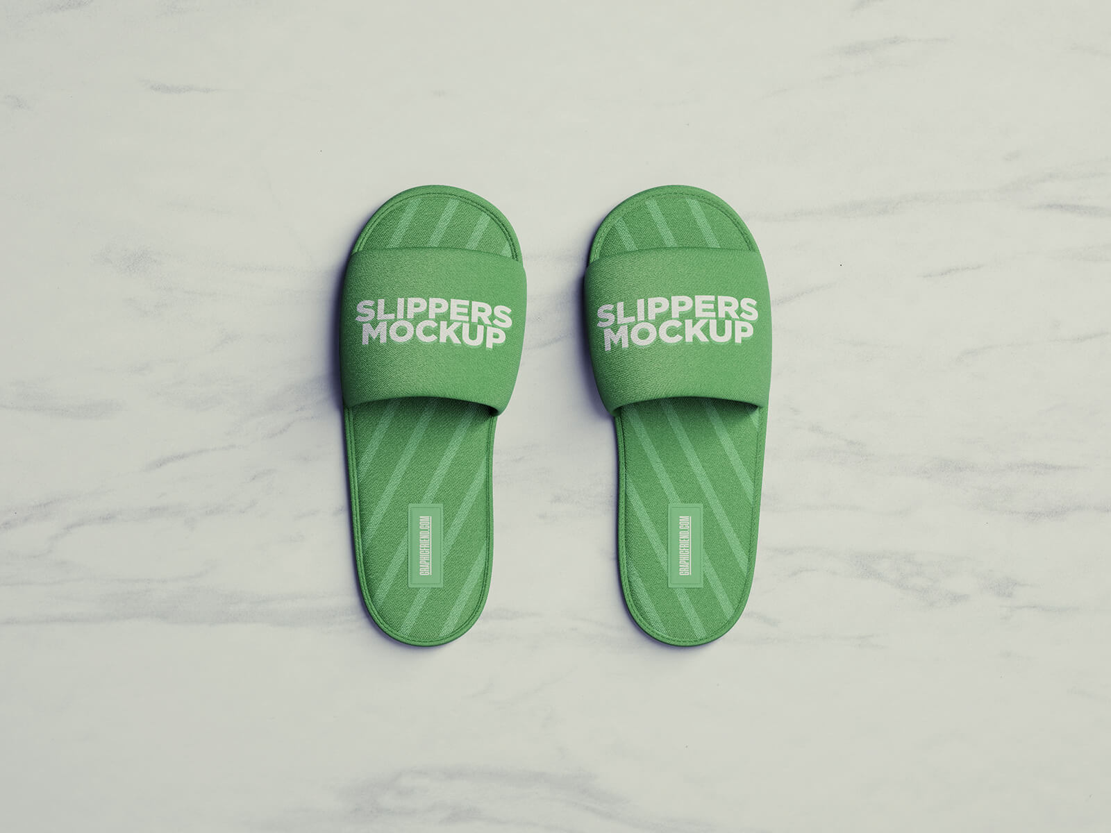 Mockup de zapatillas de hotel desechables