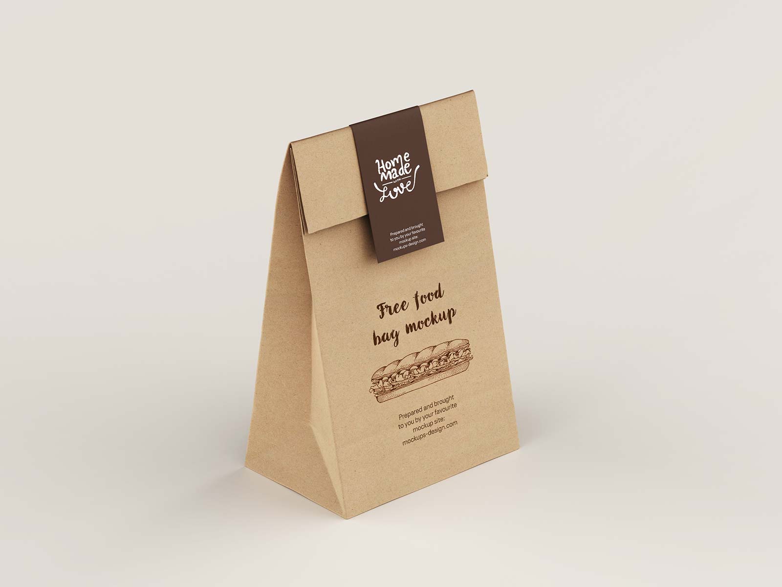 Disposable Paper Delivery Bag Mockup Set