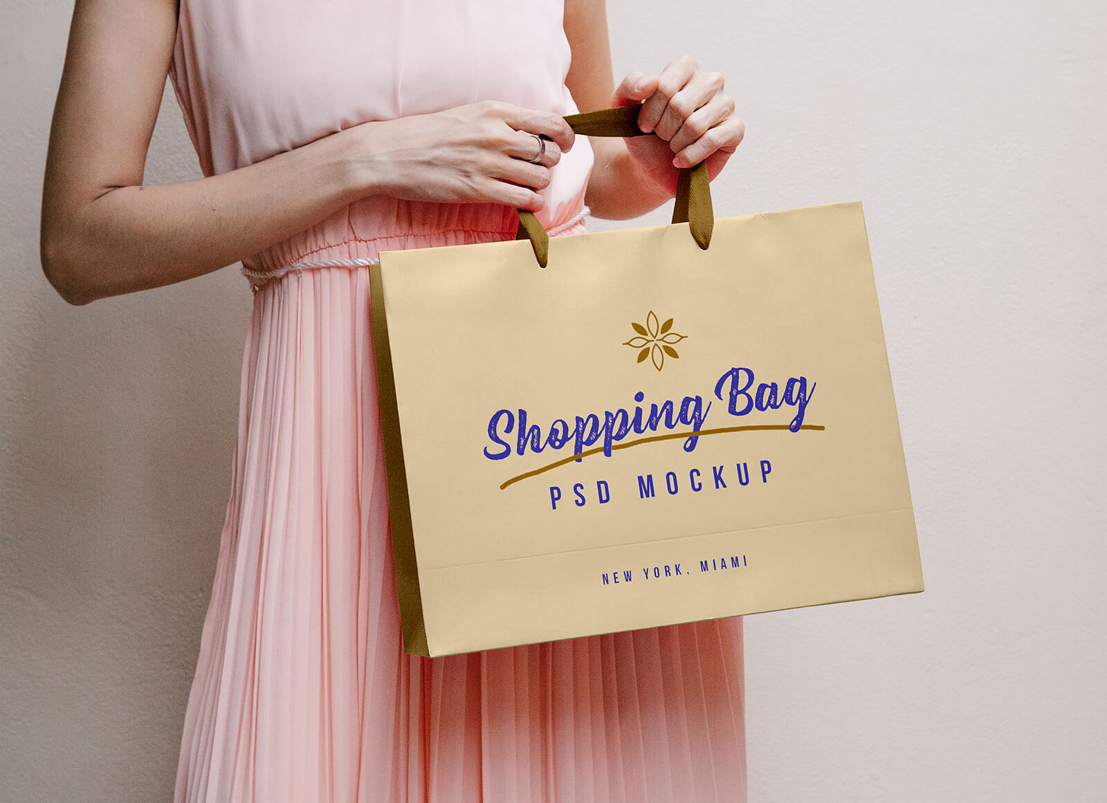 Download Women Holding Shopping Bag Mockup