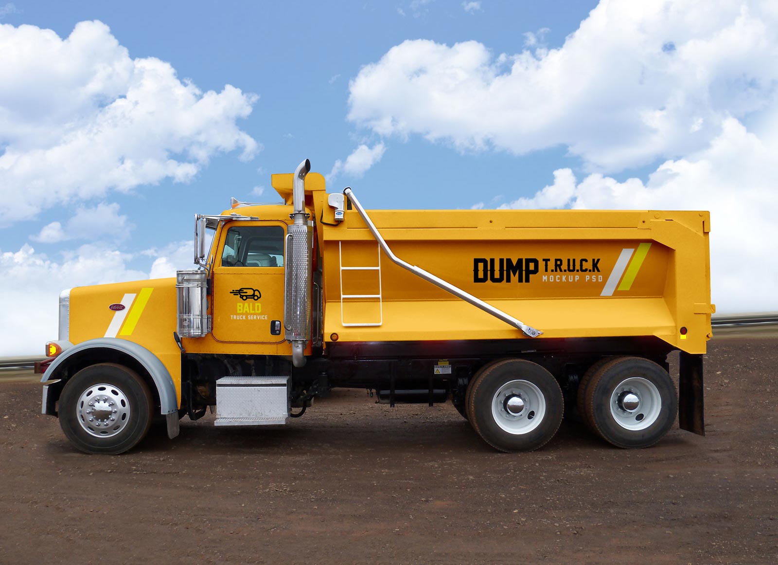 Dump Truck Mockup For Vehicle Branding