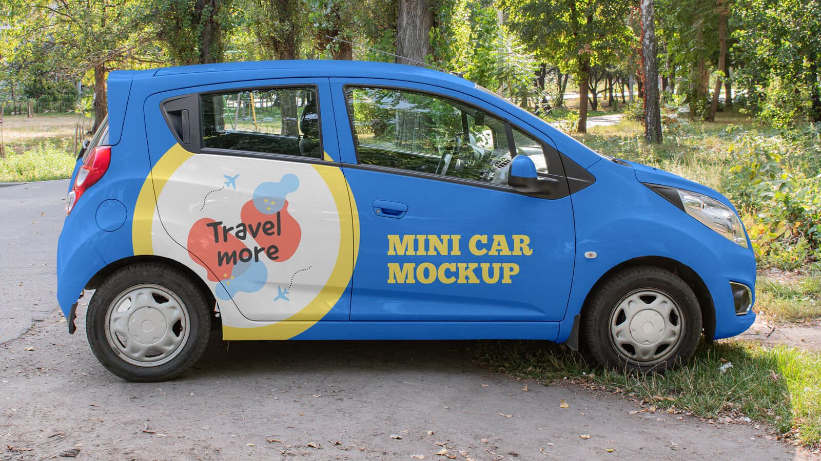 Электрический набор брендинга Mini Car Mockup