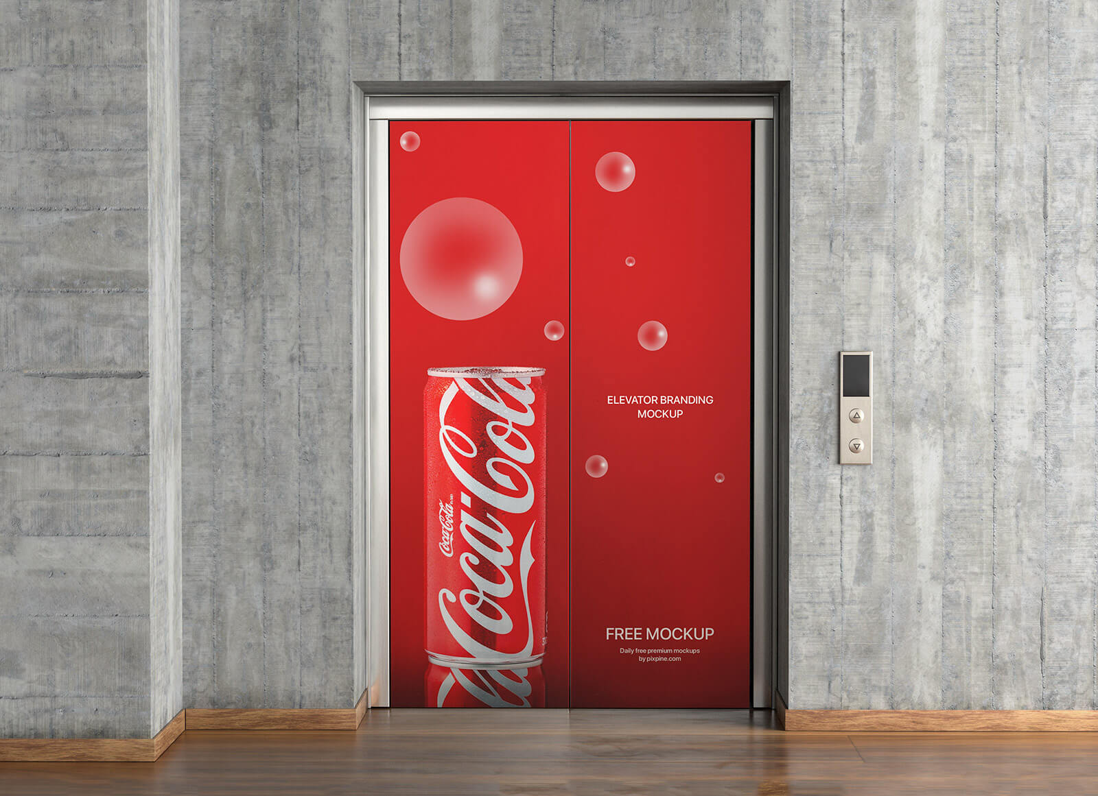 Elevator Door Branding Mockup