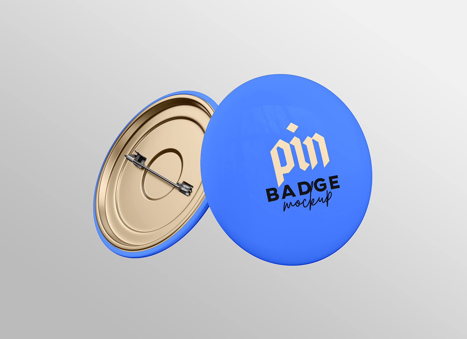 Floating Pin Badge Mockup
