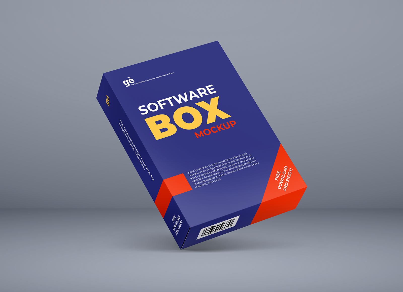 Maqueta de caja de software flotante