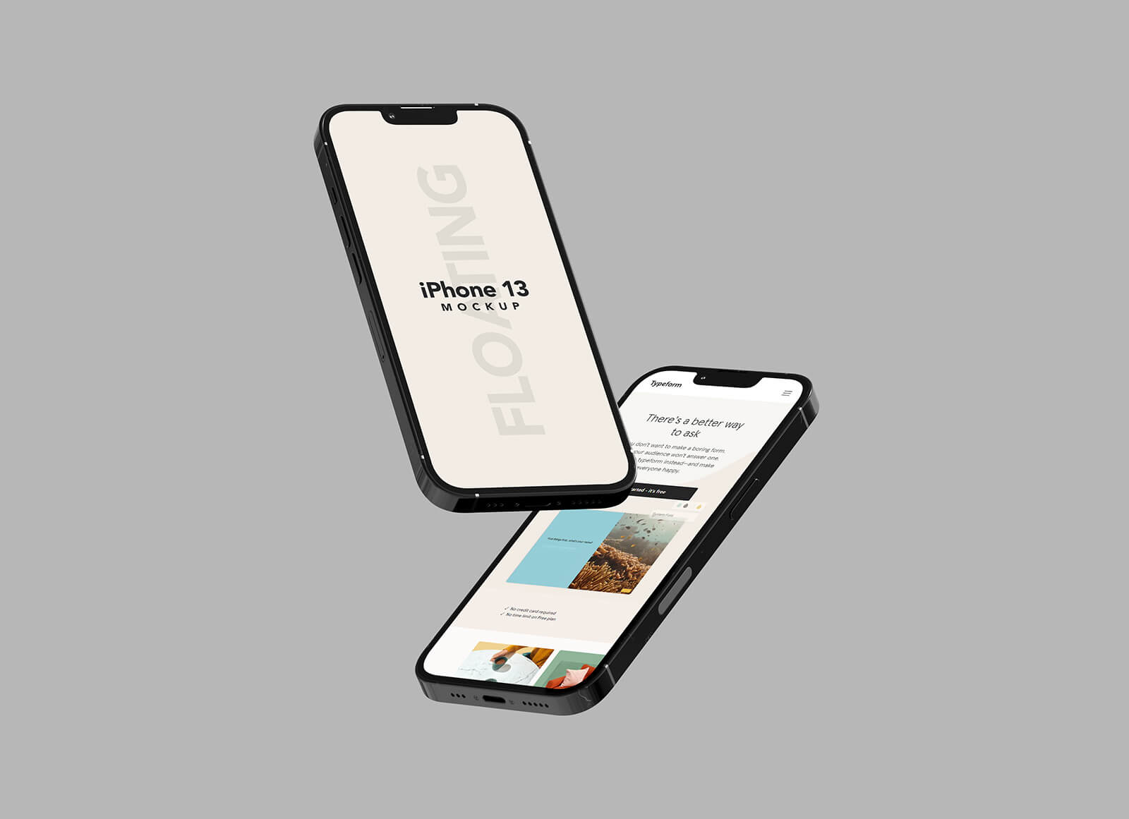 Schwimmendes iPhone 13 Mockup