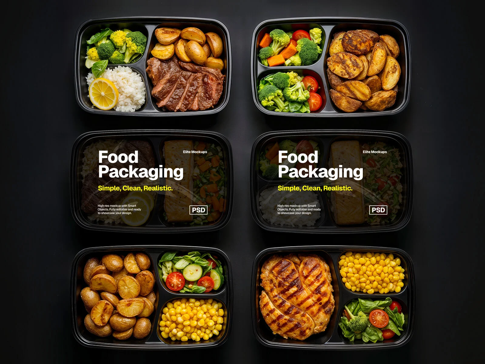 Maqueta de Envases Plásticos para Alimentos Vista Superior
