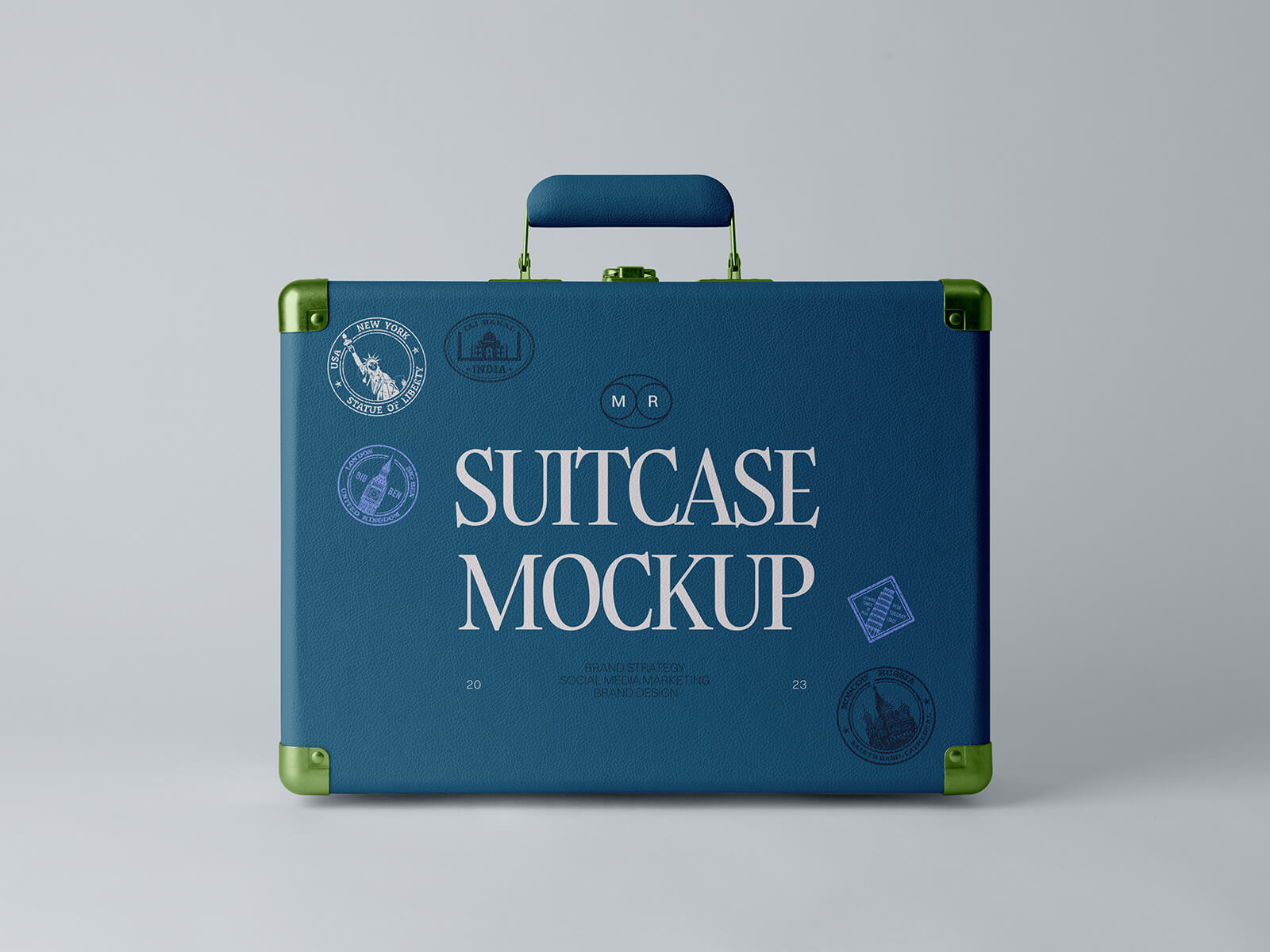 Front Standing Suitcase Mockup