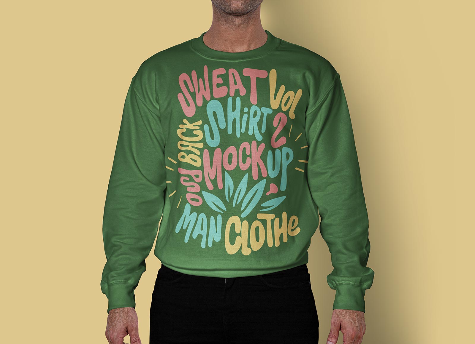 Full Sleeves Men's Sweatshirt Mockup