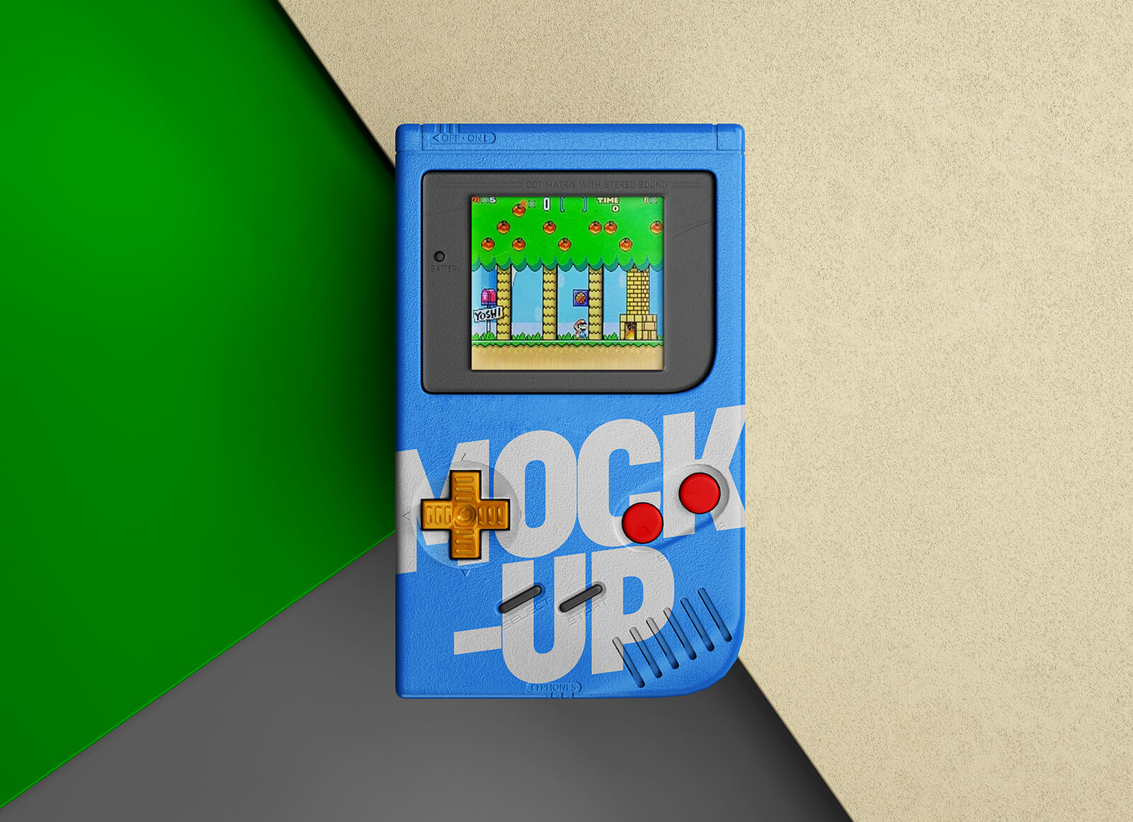 Gameboy Handheld Game Console Mockup
