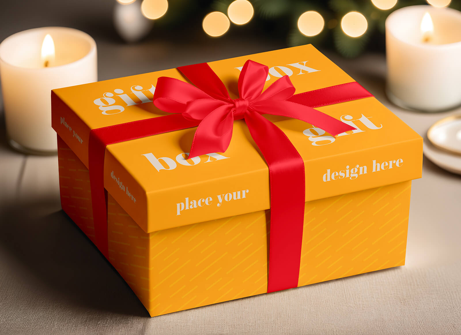 Gift Box Packaging Mockup