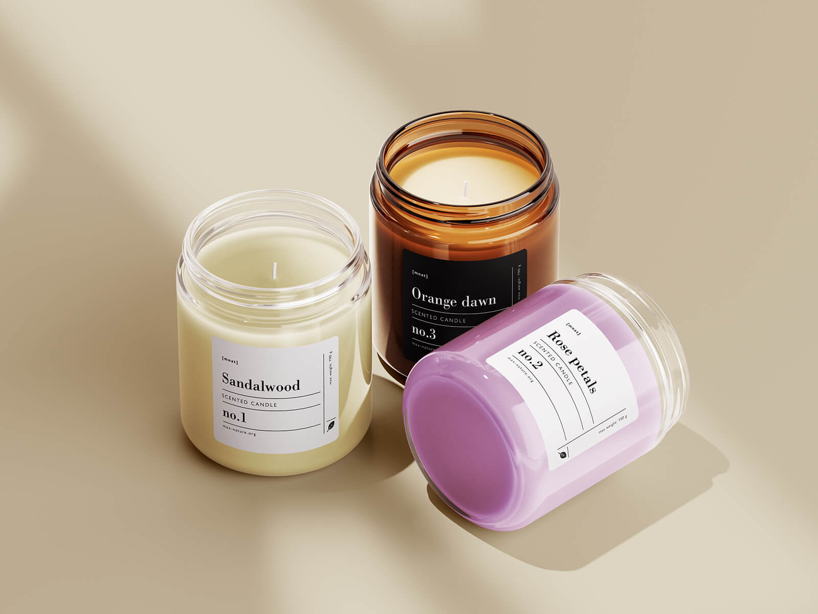 Scented Glass Jar Candle Mockup PSD