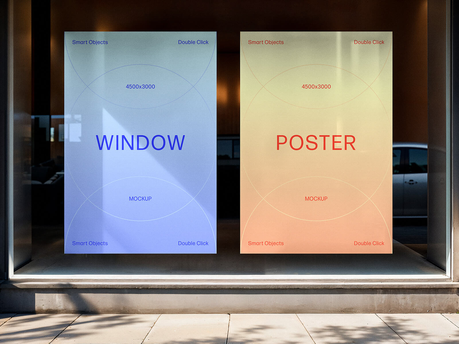 Glasfensterplakatemaschocke