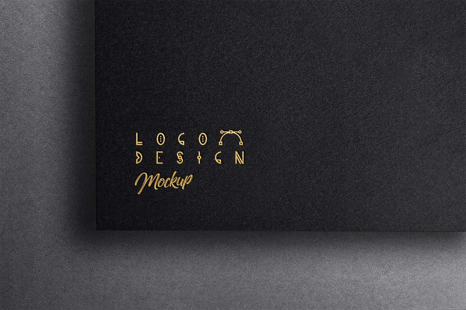 Gold Foil Mockup de logotipo de papel estampado negro