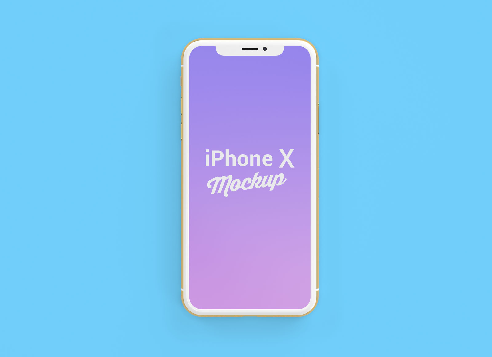 Золотой iPhone x макет