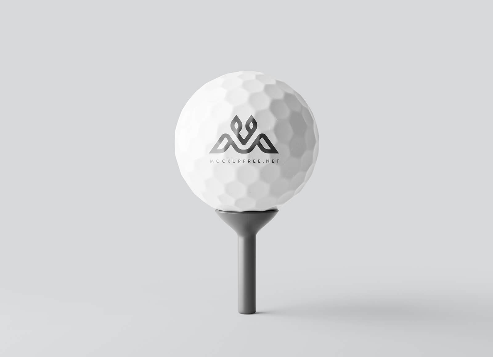 Golfball auf einem Tee -Logo -Modell
