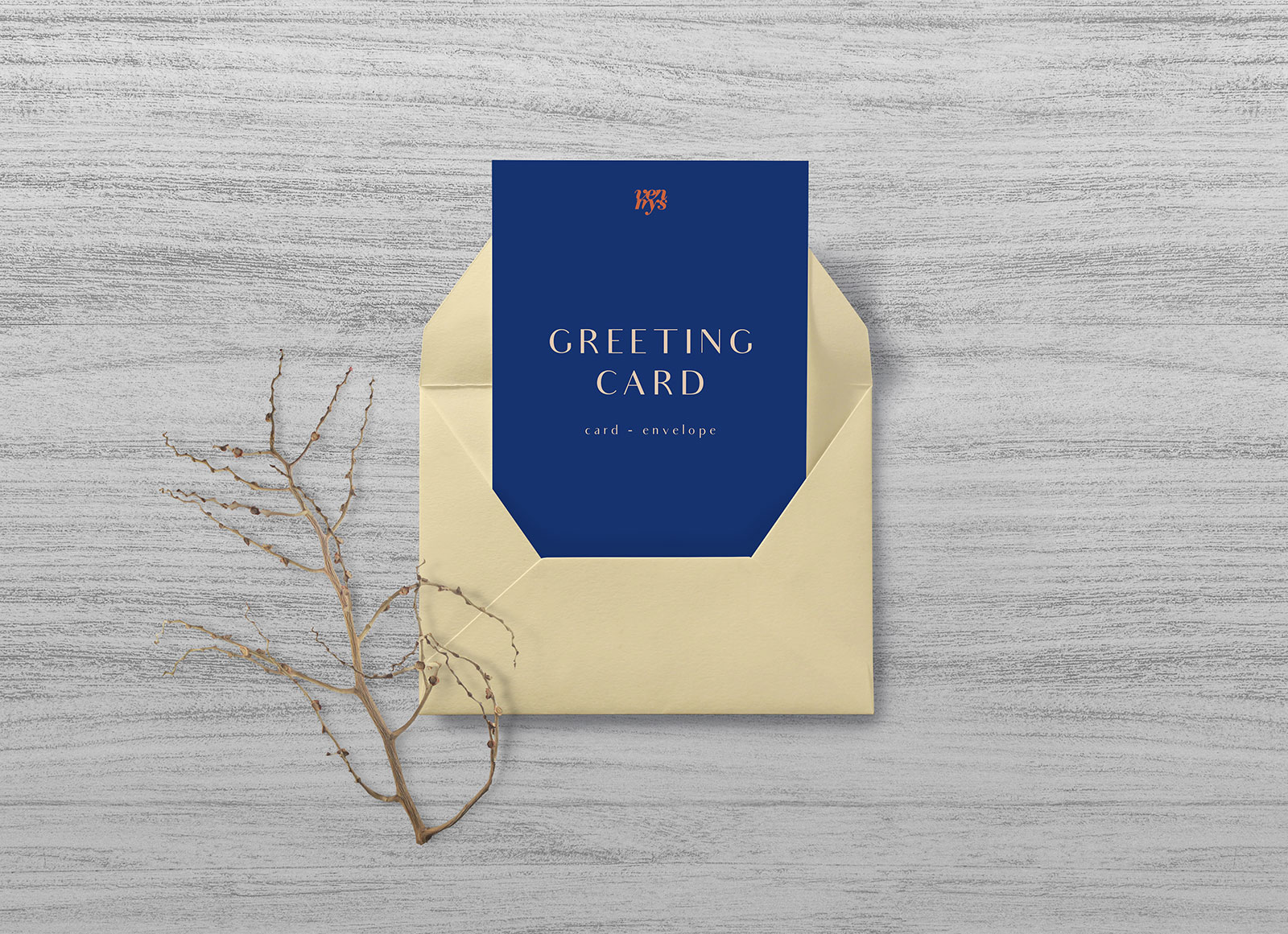 Greeting Card With Envelop Mockup