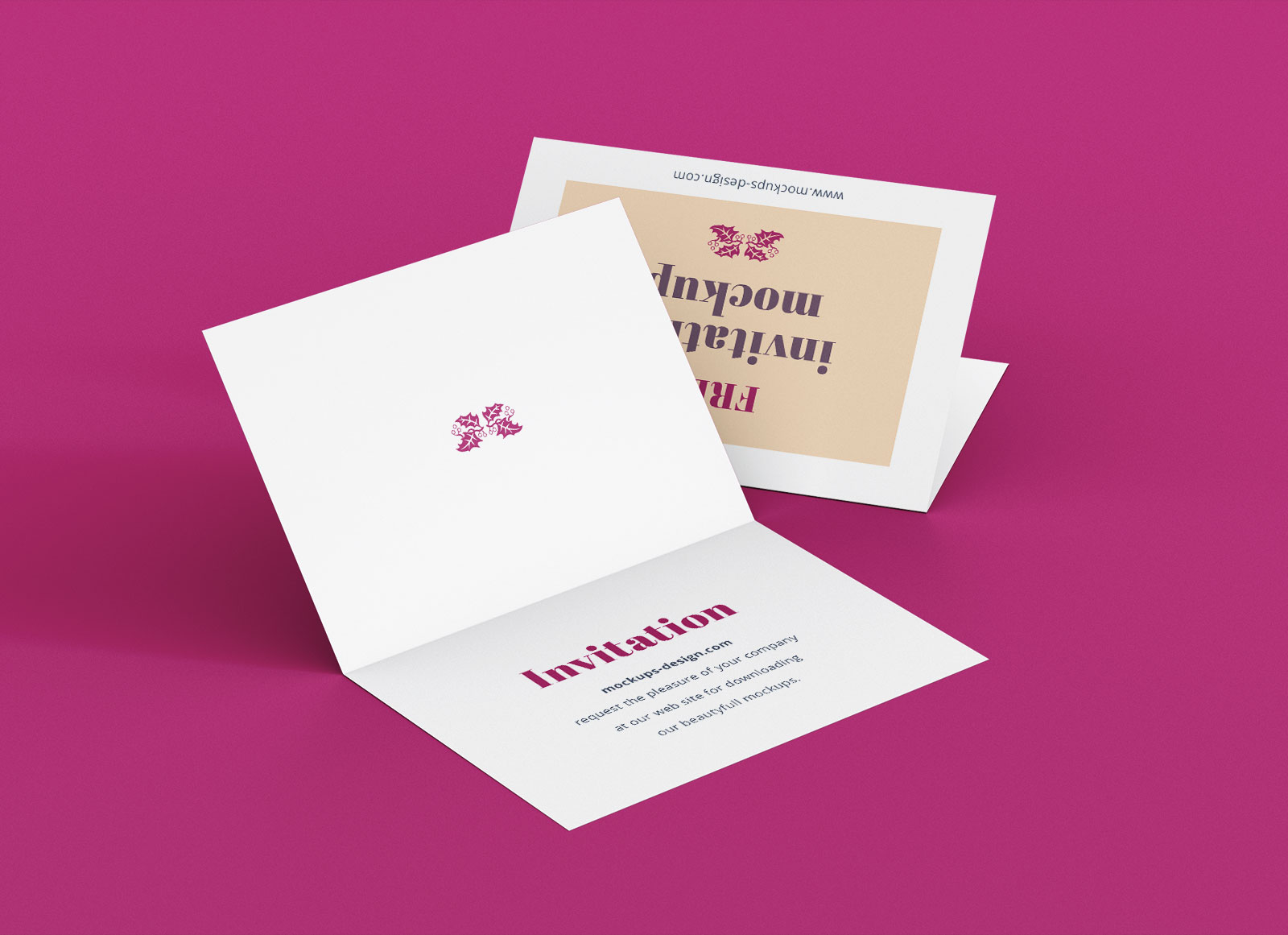 A7 Bi-Fold Greeting / Invitation Card Mockup Set
