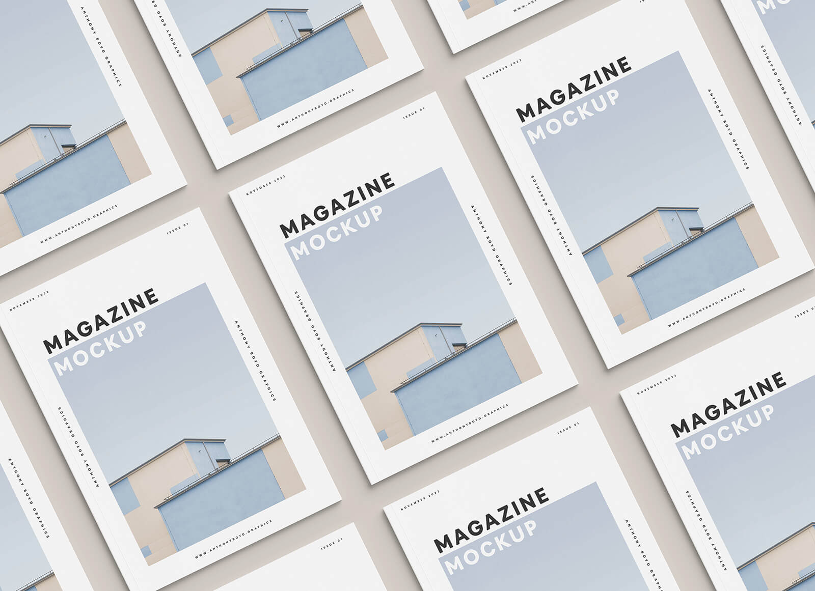 Maqueta de portadas de la revista Grid