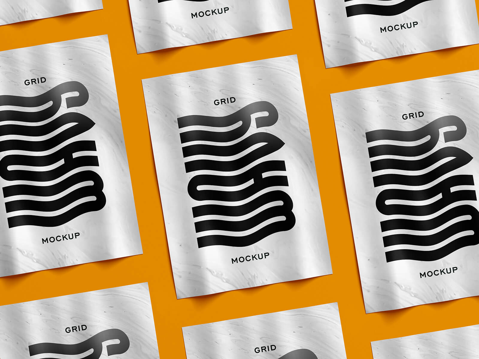 Rasterfaltiges A3-Papier-Poster-Mockup