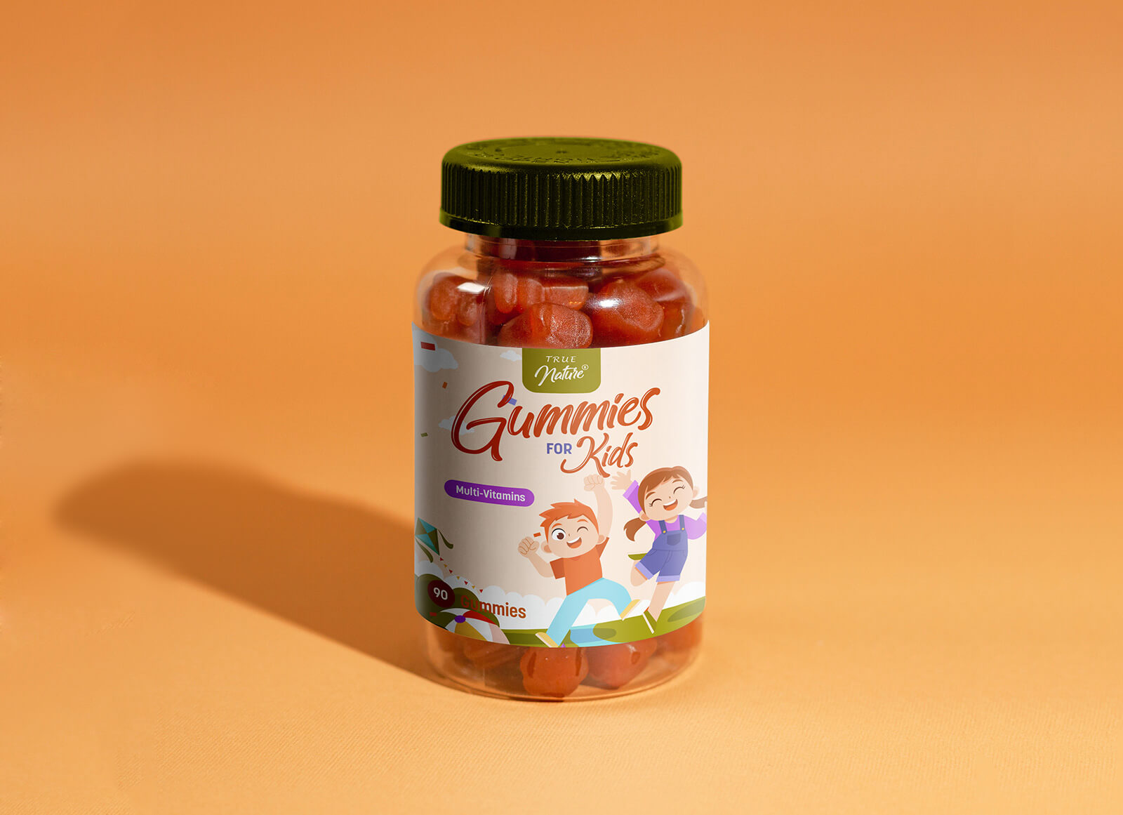 Gummies Vitamin Flaschenetikett Mockup