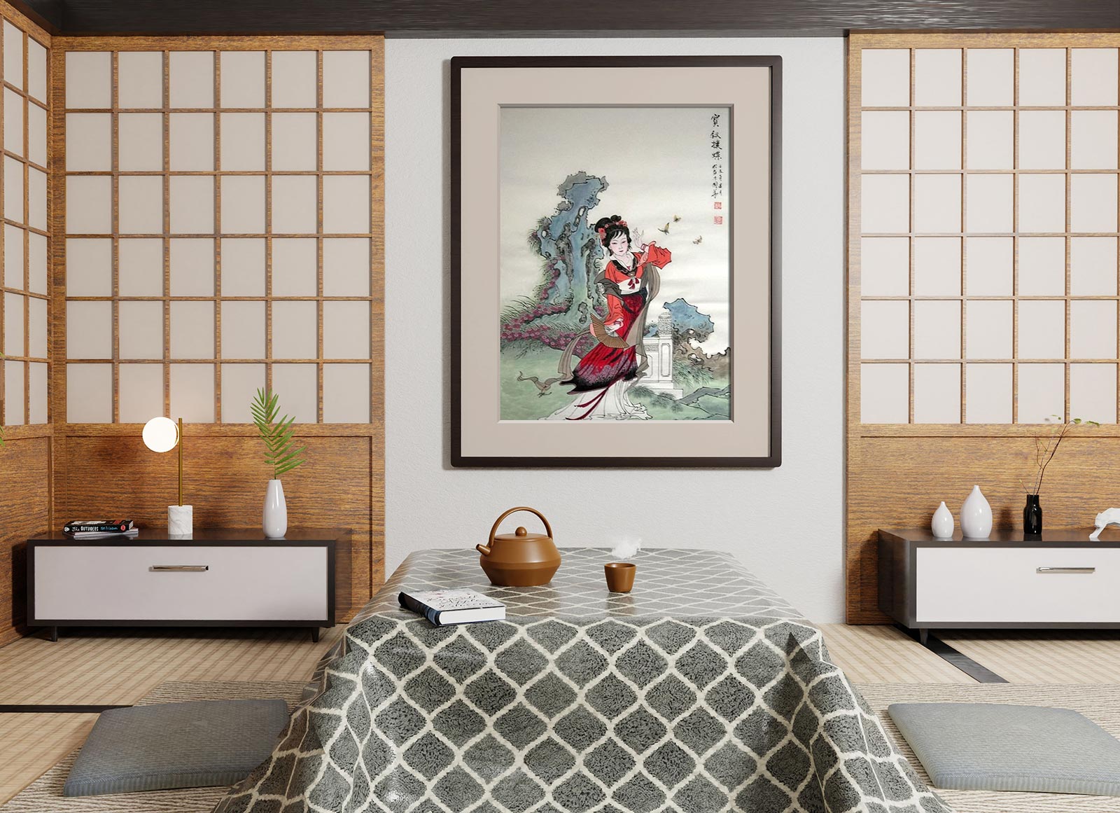Maqueta de marco de pared de la pintura de Guo Hua