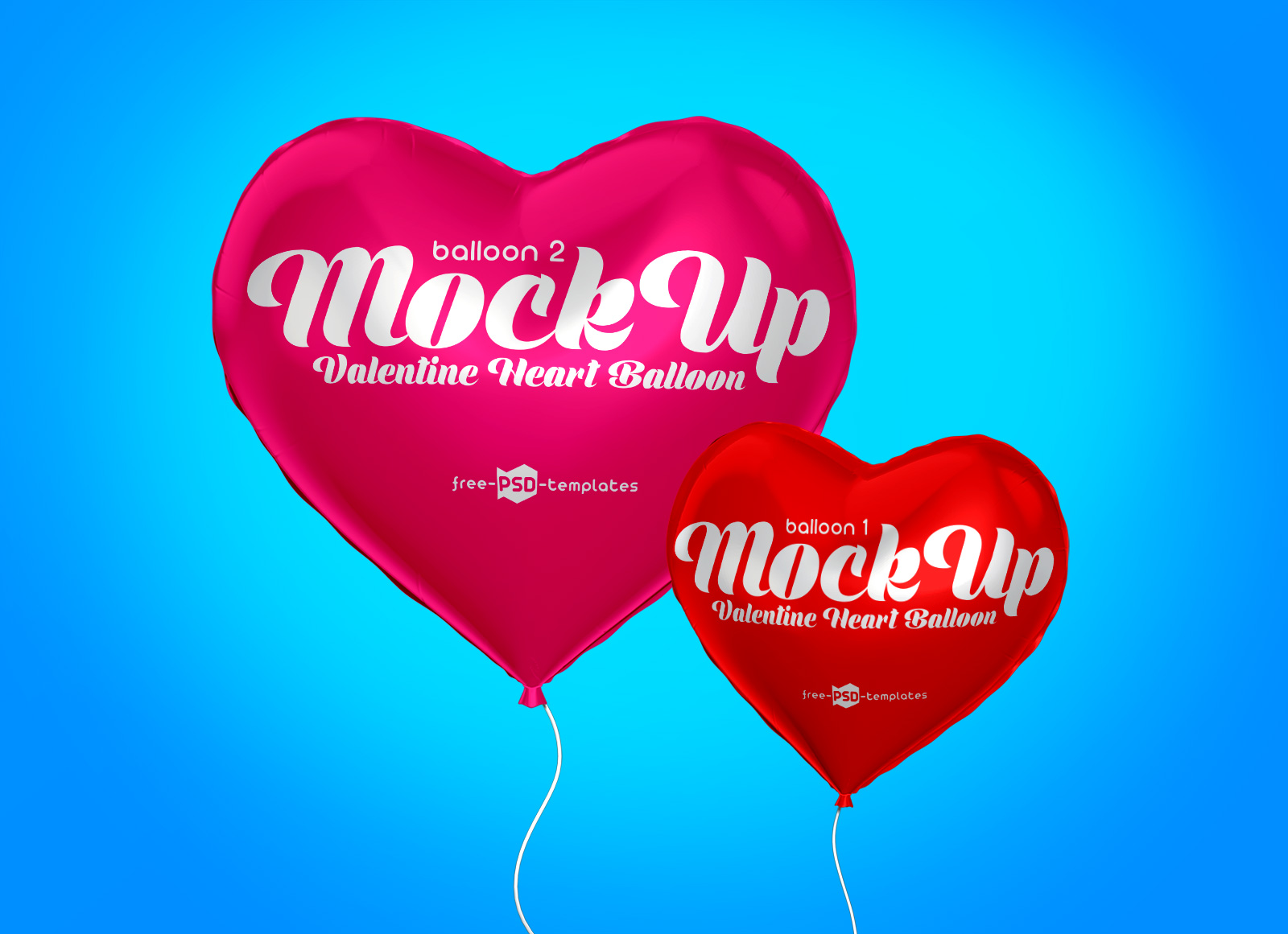 Heart Balloon Mockup for Valentine?s Day