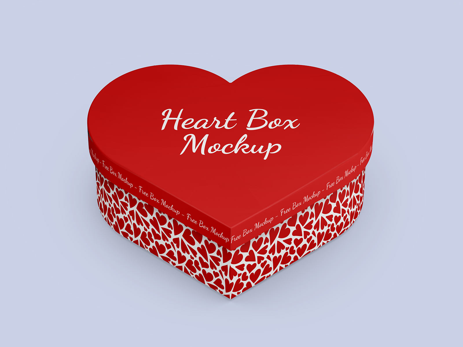 Herzförmiges Valentinstag 2022 Geschenkbox Mockup Set