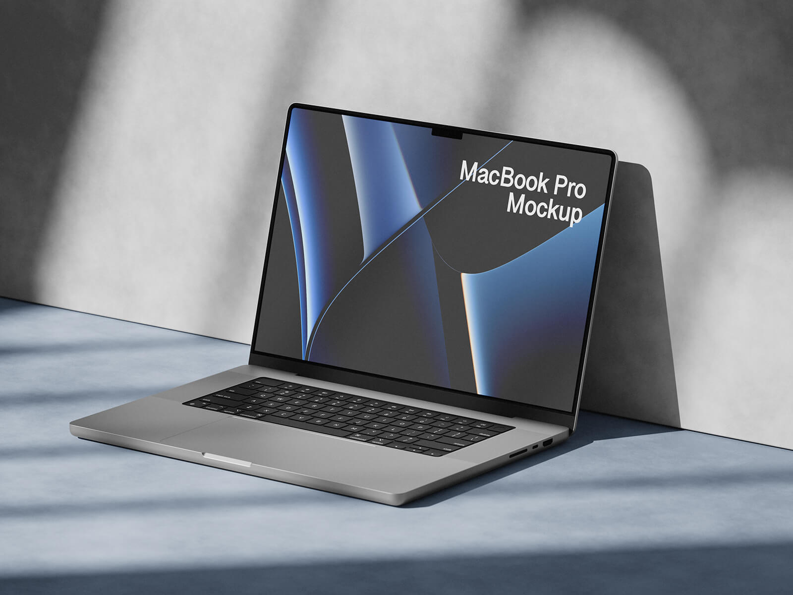Hochwertiges Shadow MacBook Pro Mockup 2026
