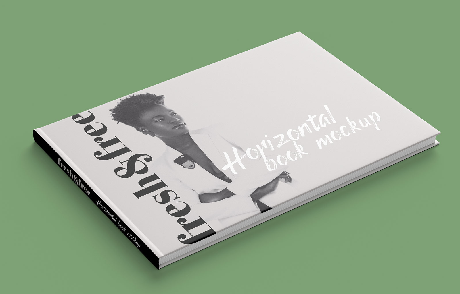 Mockup de livre de taille A4 Horizontal à couverture rigide (7 scènes)