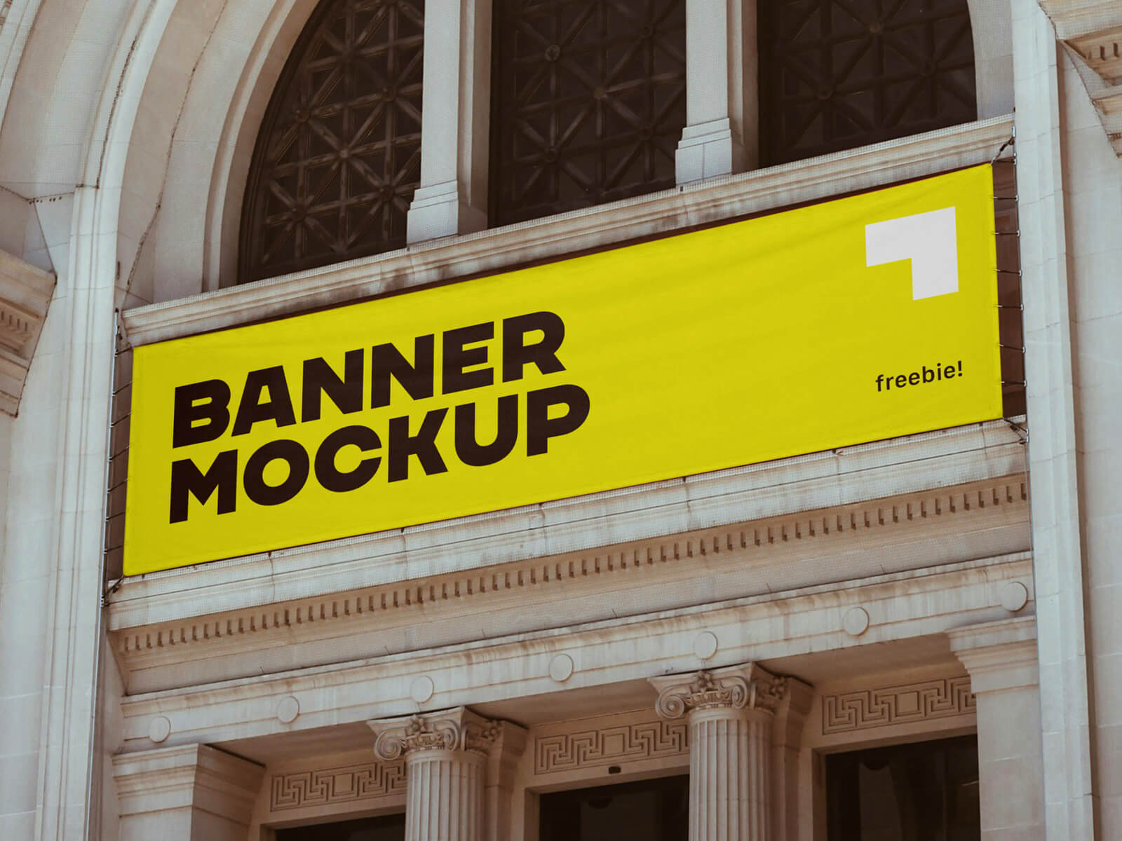 Horizontal Fabric Banner Mockup