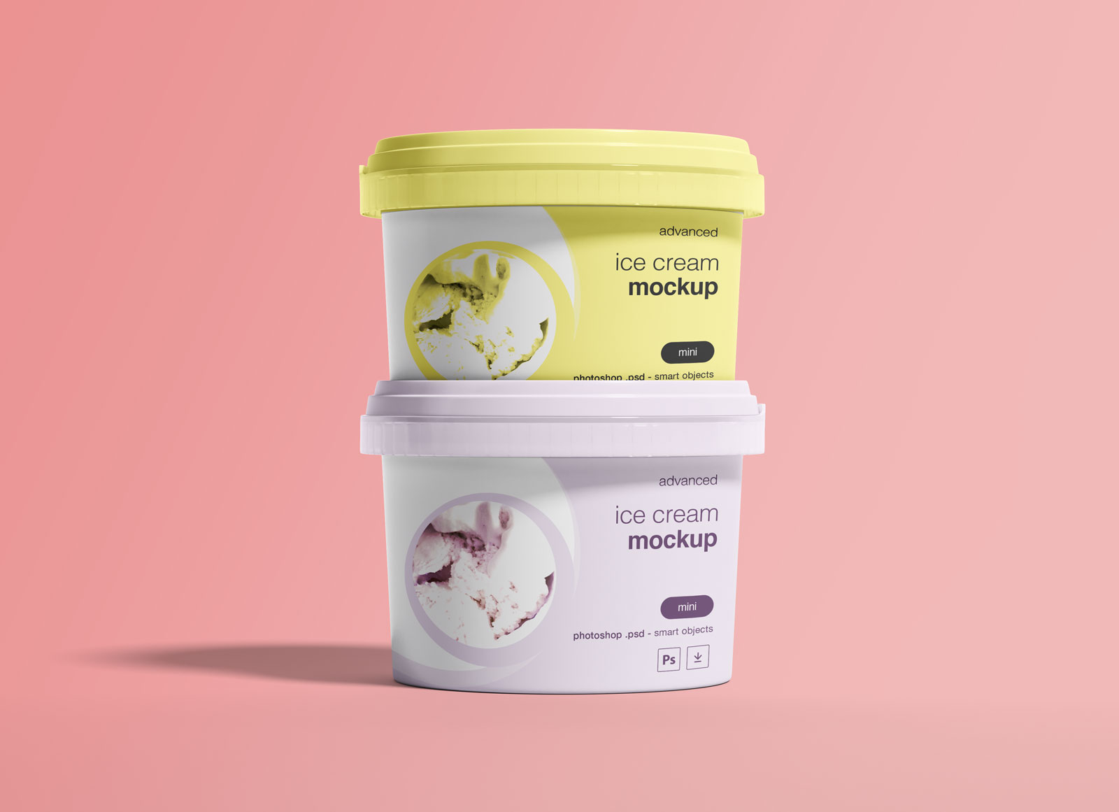 Ice-Cream Cup / Bucket Packaging Mockup