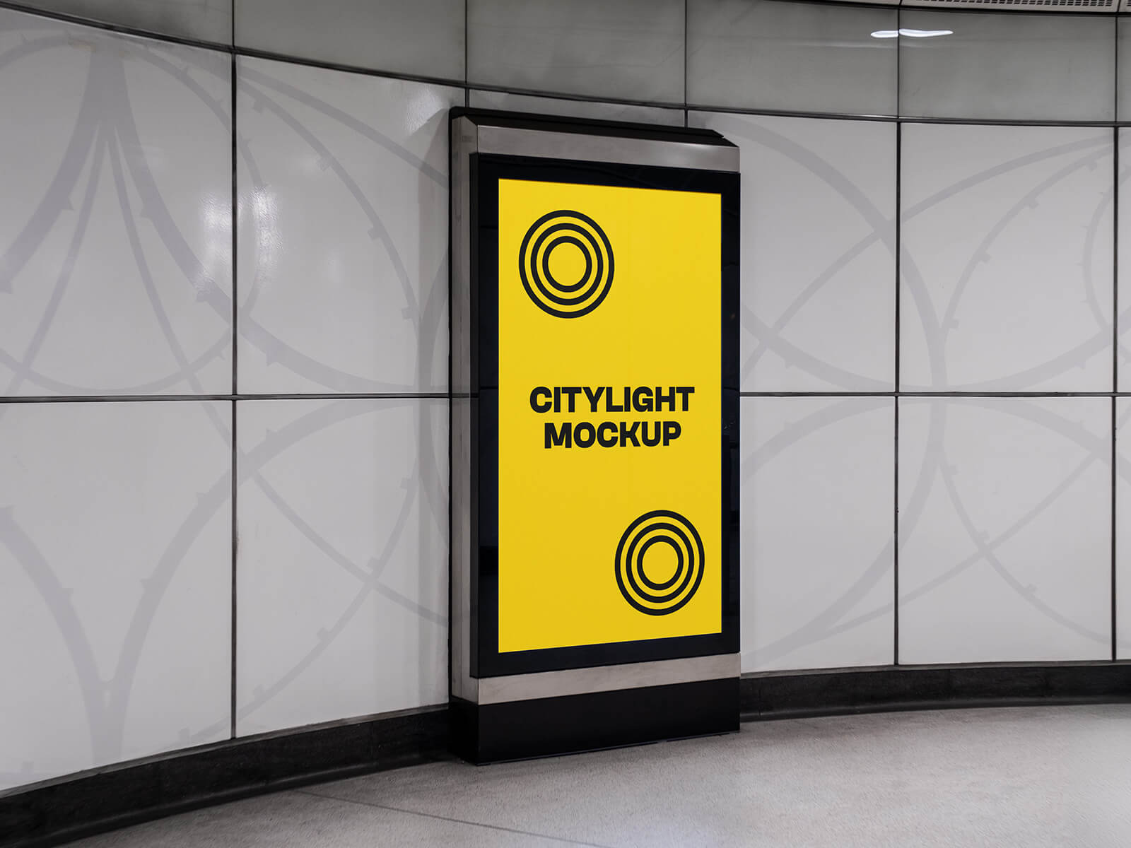 Indoor Mounted Citylight Mupi Mockup