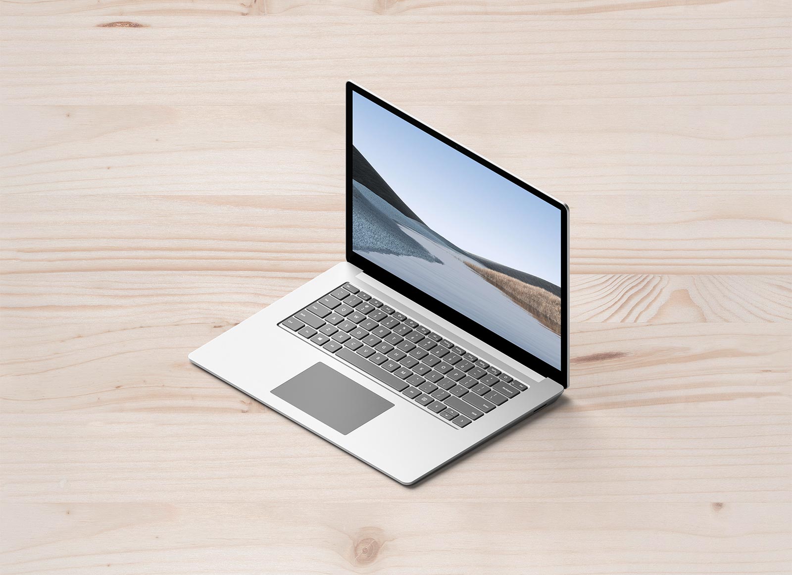 Isometrischer Microsoft Surface Laptop Mockup