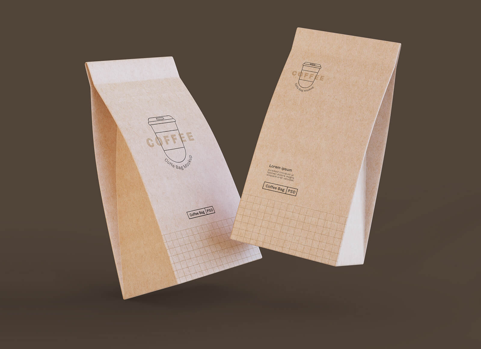 Kraft Paper Coffee Bags Mockup