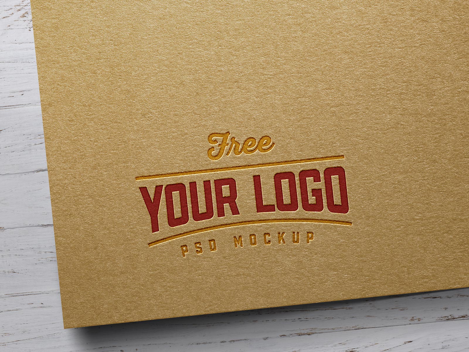 Kraft Paper Letterpress Mockup логотипа
