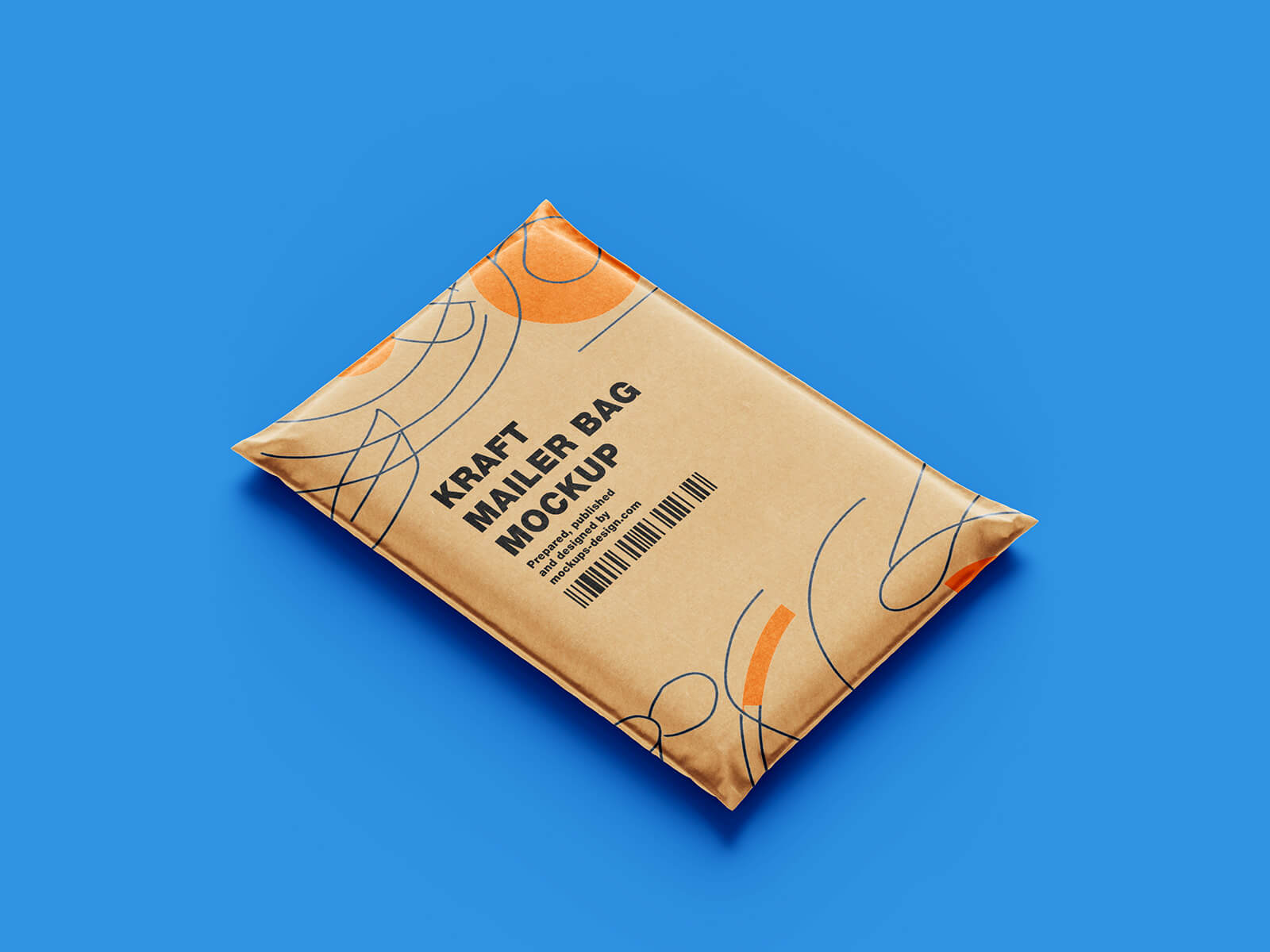 Maqueta de bolsas de correo de Kraft