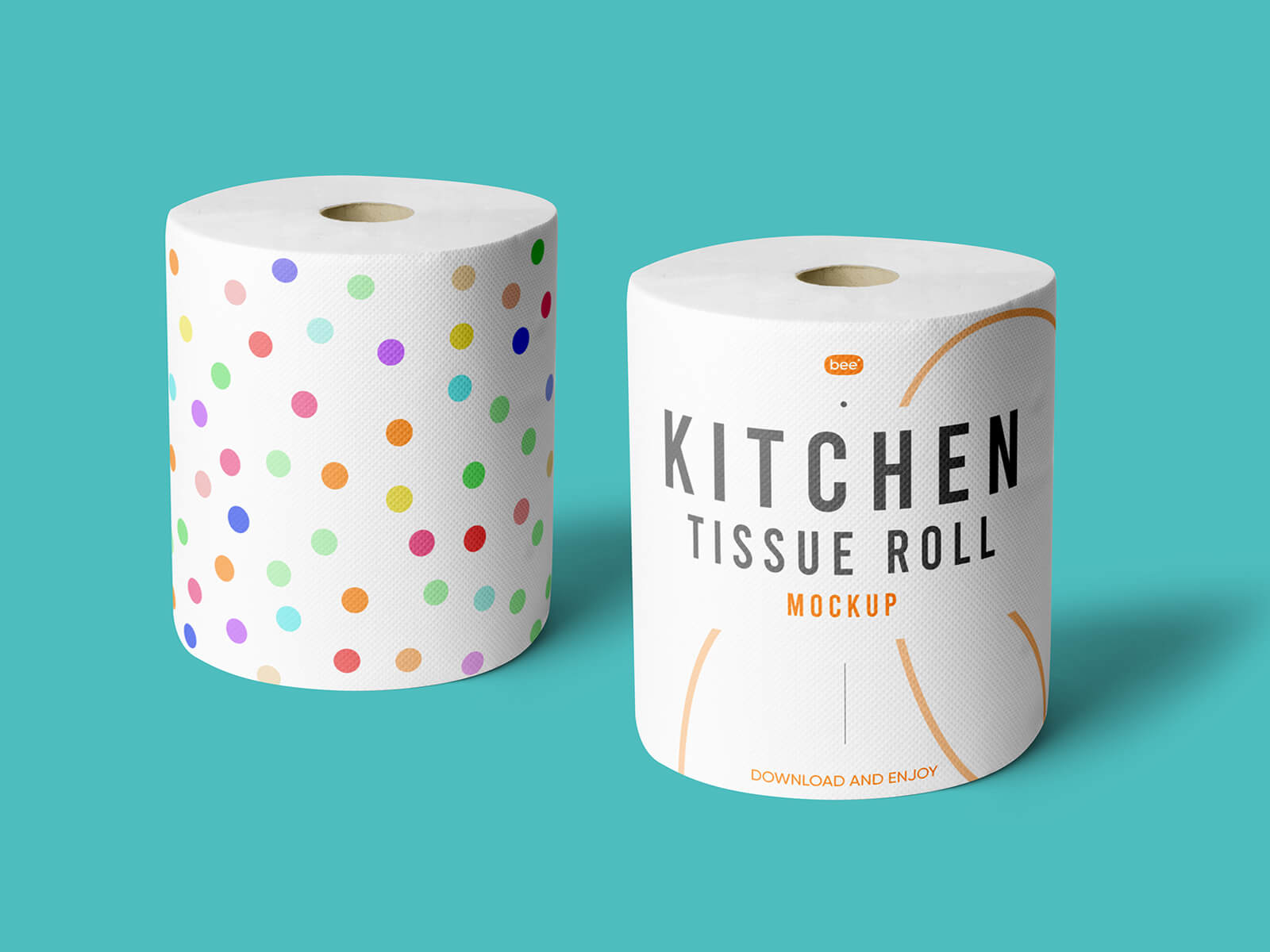 Kitchen Tissue Roll Paper Towel Mockup