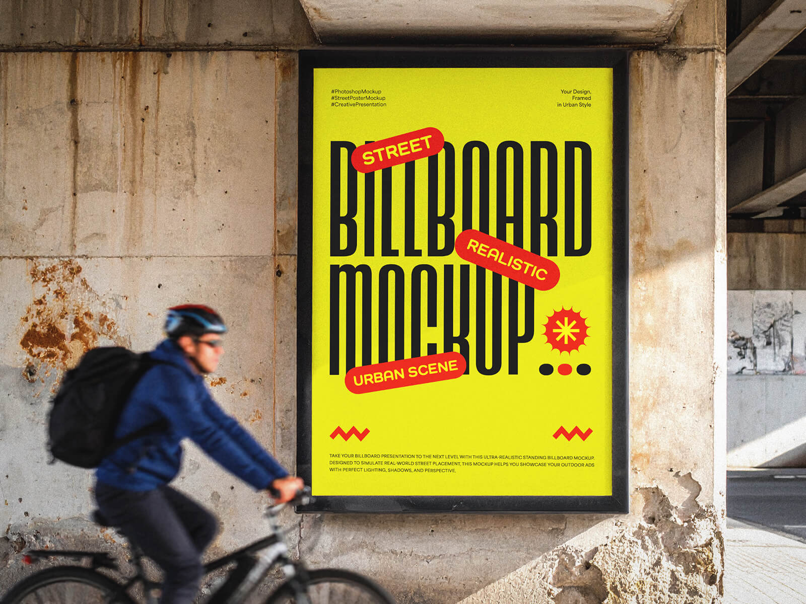 Large Street Framed Poster Mockup