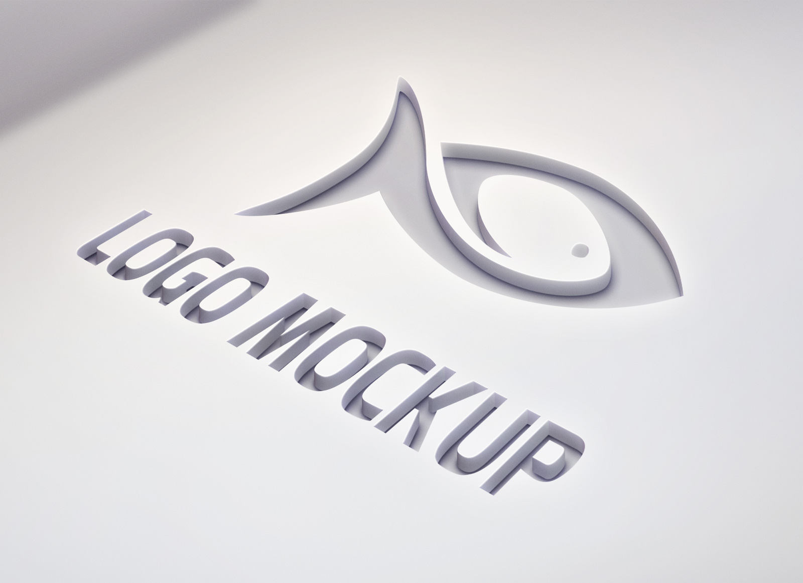 Photorealistischer glattes Laser -Cut -Logo -Mockup