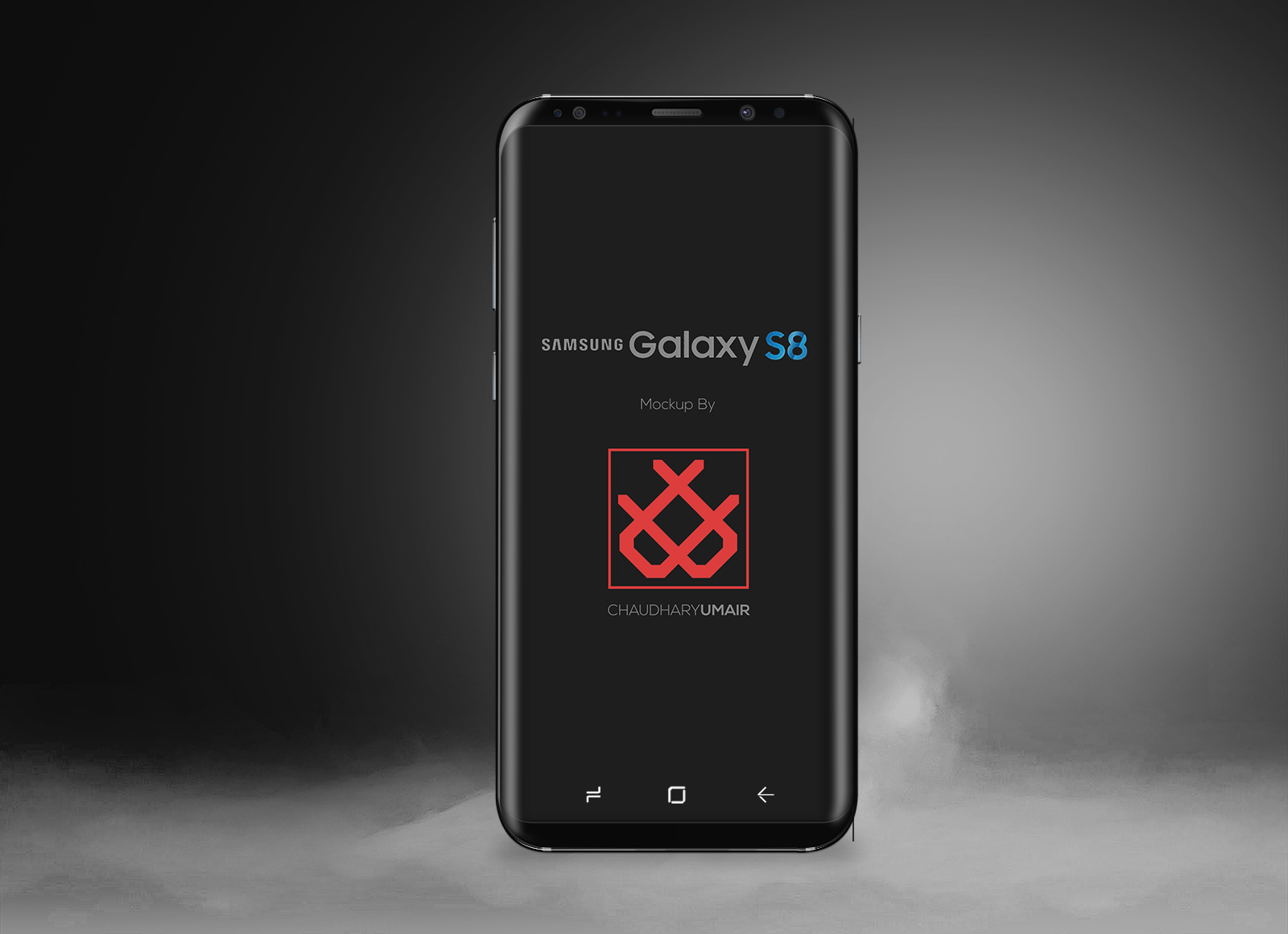 層状のSamsung Galaxy S8スマート携帯電話のモックアップ