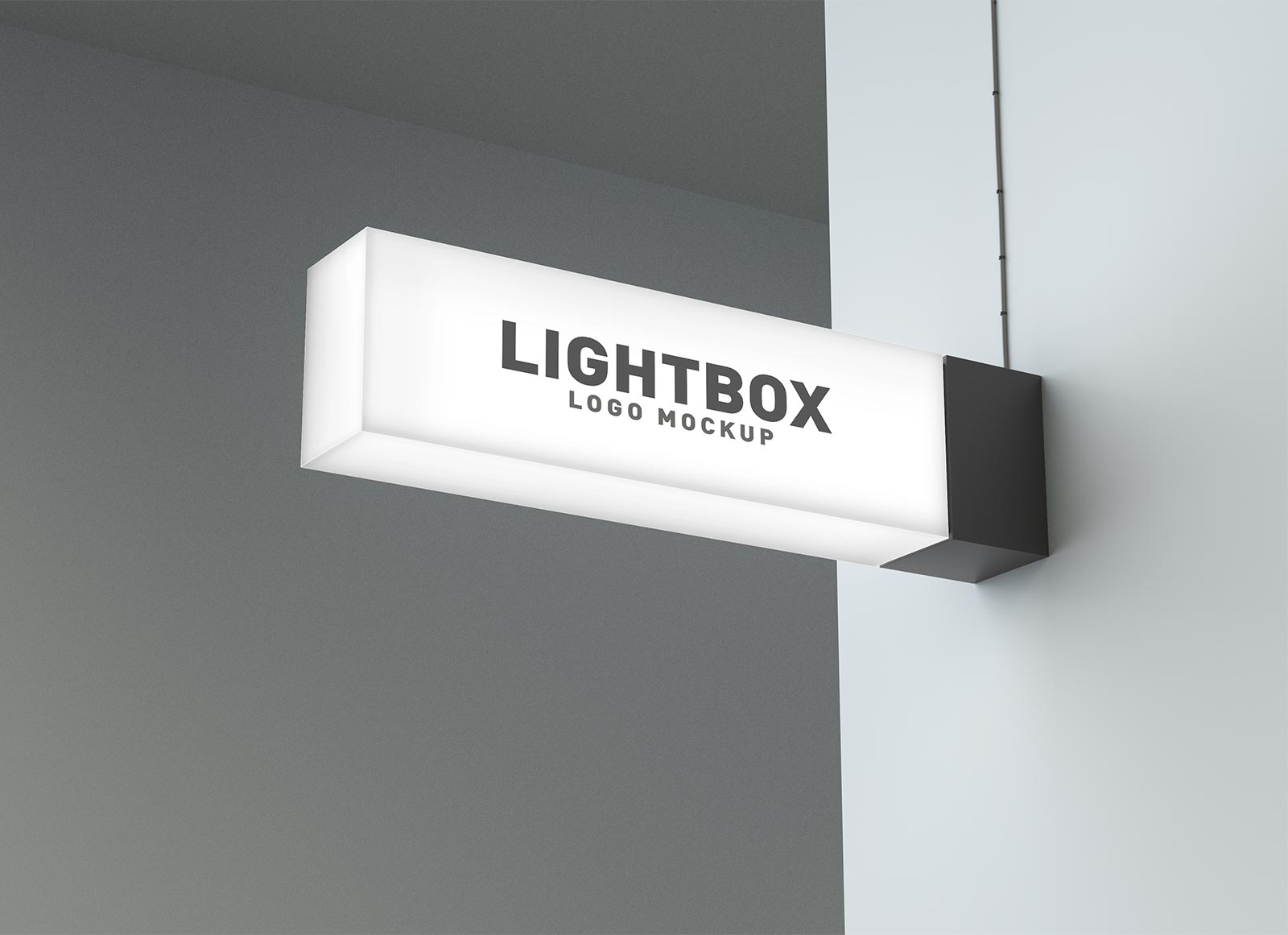 Mockup de señalización del logotipo de Lightbox