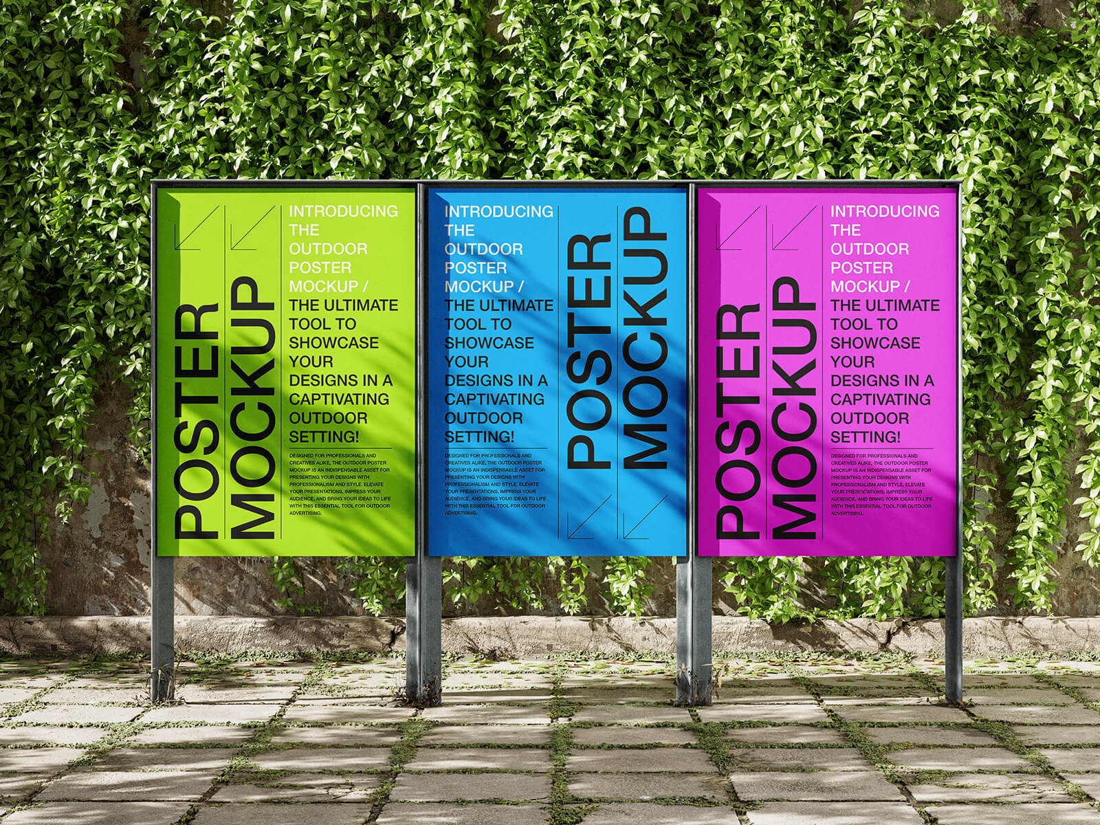 Lined-Up Street Poster Mockup