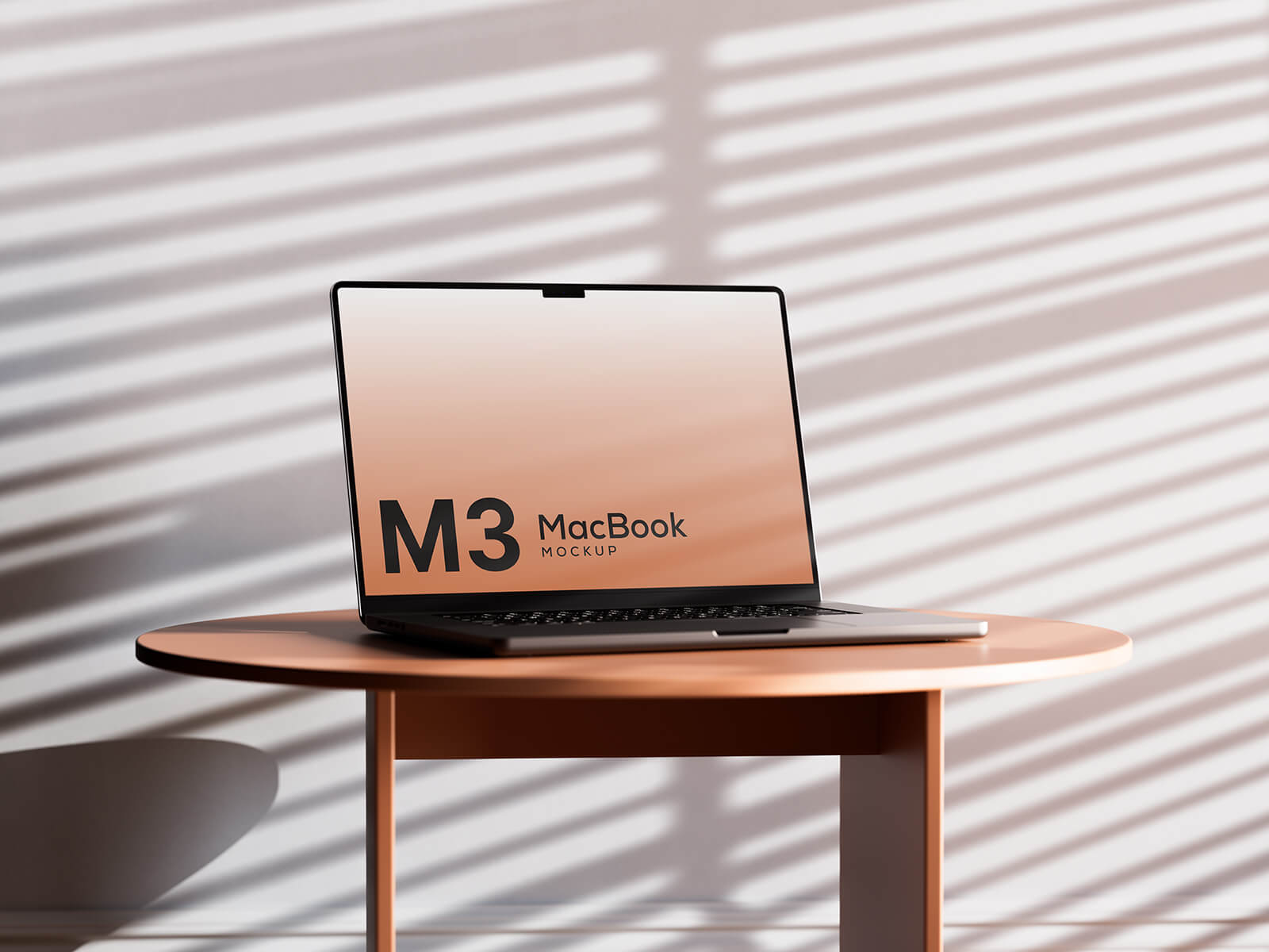 M3 MacBook Pro на столе макета