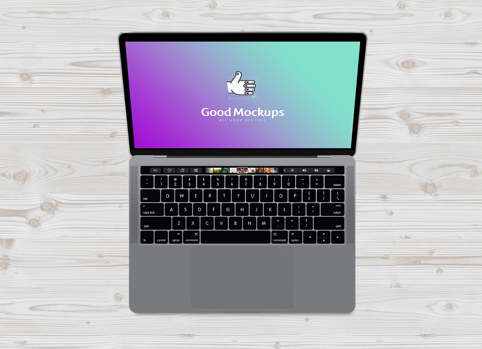 Macebook Pro Top View Mockup