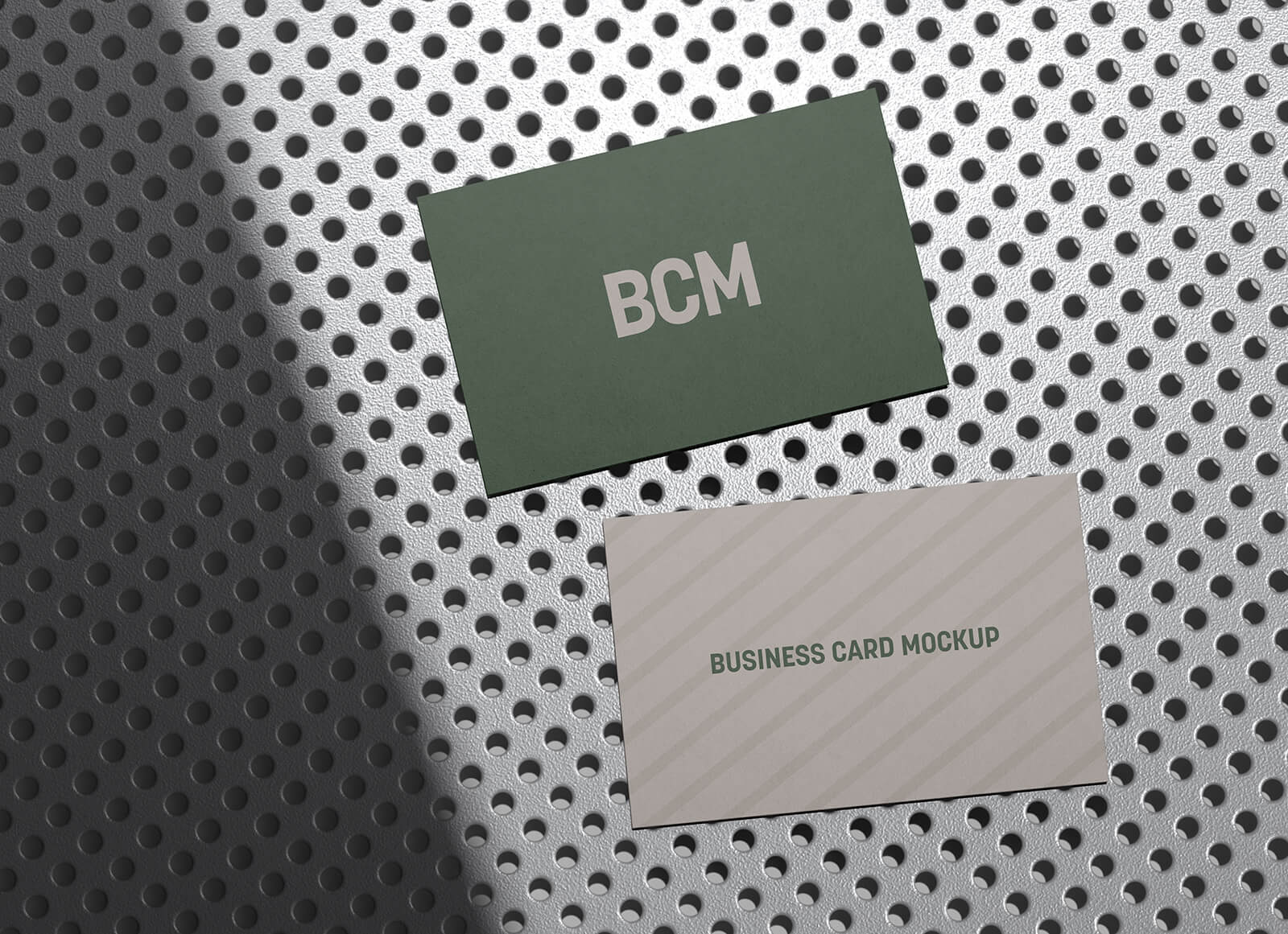 Metal Background Business Card Mockup